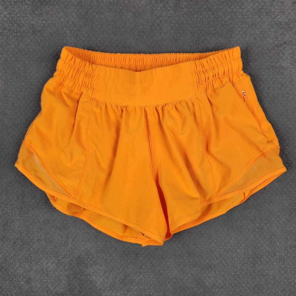 Lululemon Hotty Hot Short Womens 2 Clementine Low Rise Lined 2.5" Inseam LW7AUSR